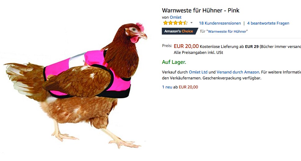 Screenshot Amazon Huhn