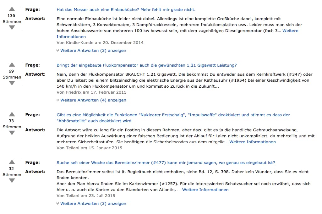 Screenshot Amazonkommentare Messer