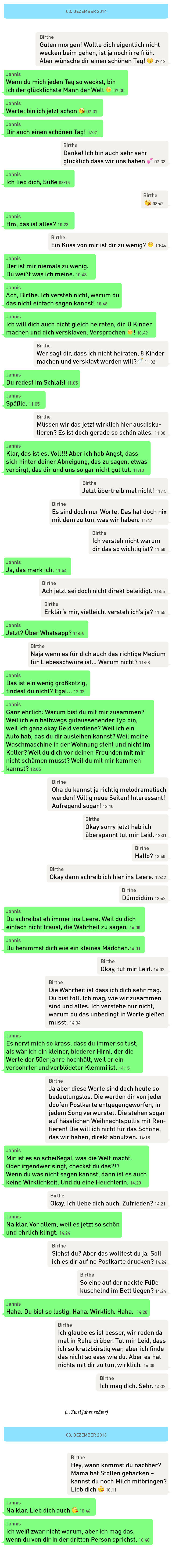 Whatsapp chats liebe süße Liebeserklärung ᐅ