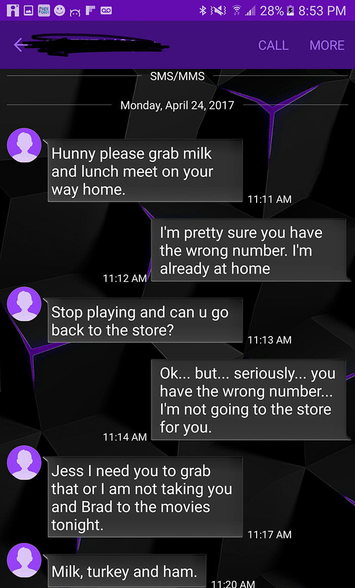 guy troll wrong number text exchange velakskin 1
